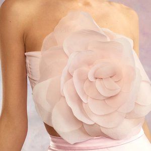 CYNTHIA ROWLEY FLOWER ORGANZA BANDEAU - SIZE S